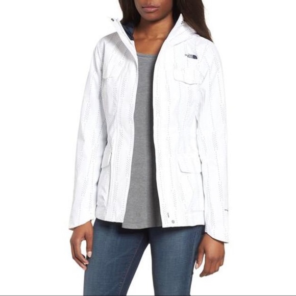 New The North Face Womens Wynes Quad Pocket Jacket, White & Navy Hooded Coat, M - Picture 2 of 16